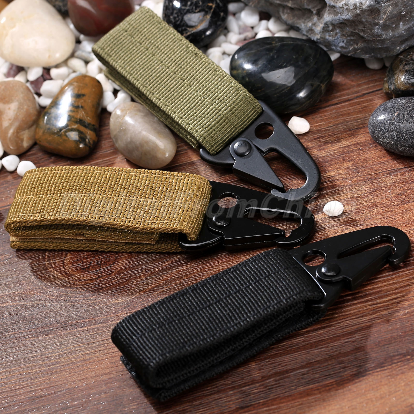 Outdoor Tactical Nylon Hanging Belt Carabiner Hook Key Hook Molle