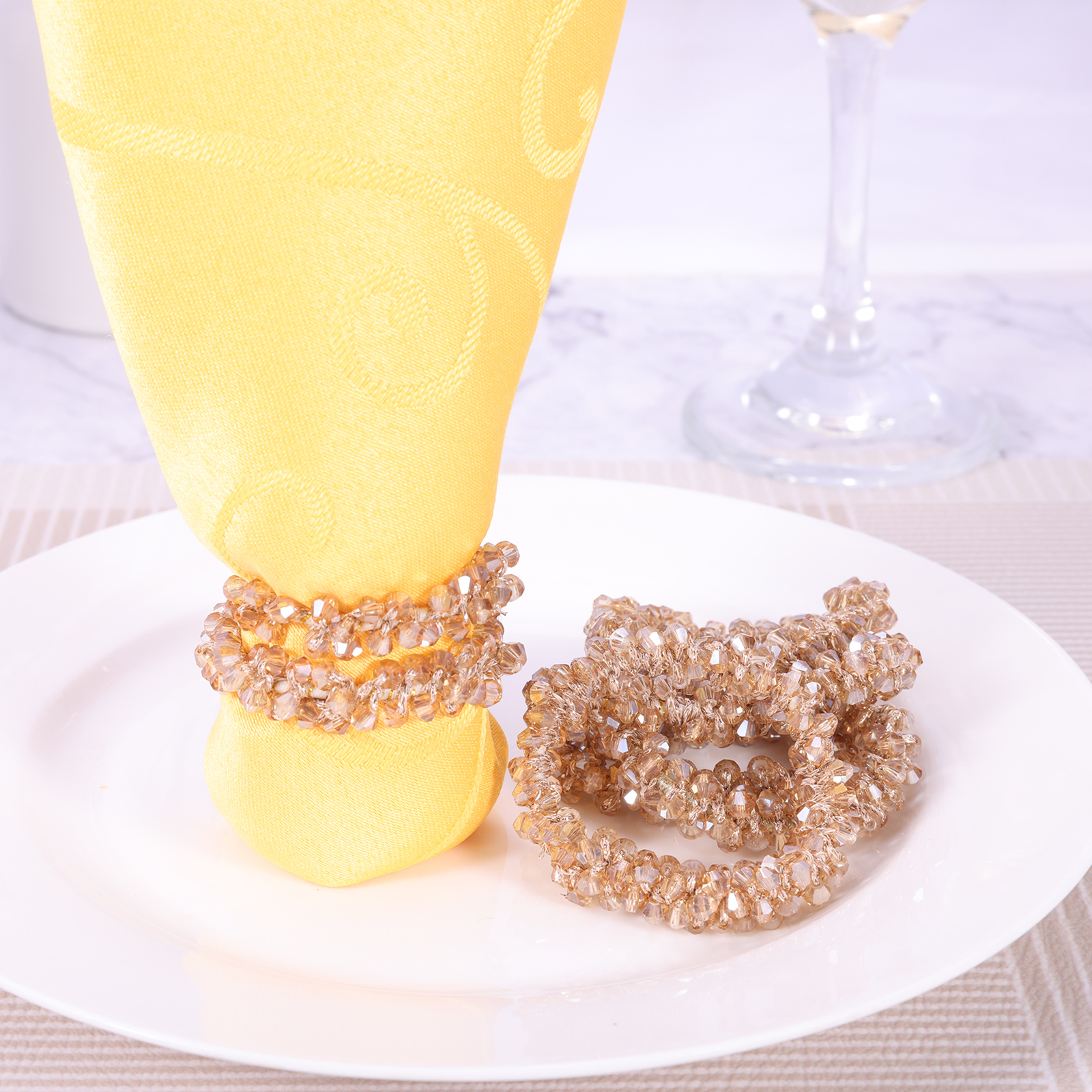 Napkin Rings Sparkling Diamond Set Of Glamorous Table Decor