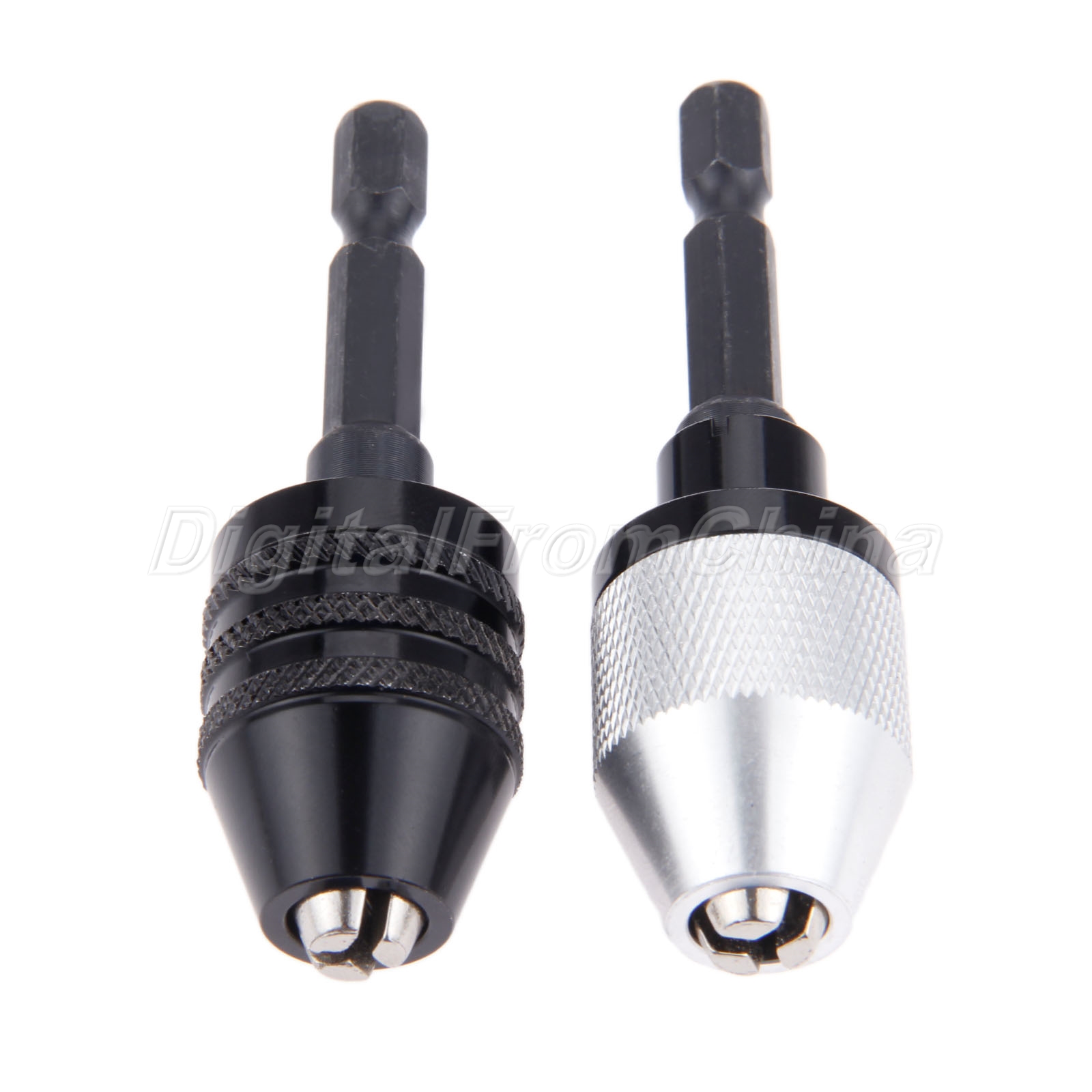 2Pcs Drill Keyless Chuck Screwdriver Impact Drive 1/4 Hex Shank