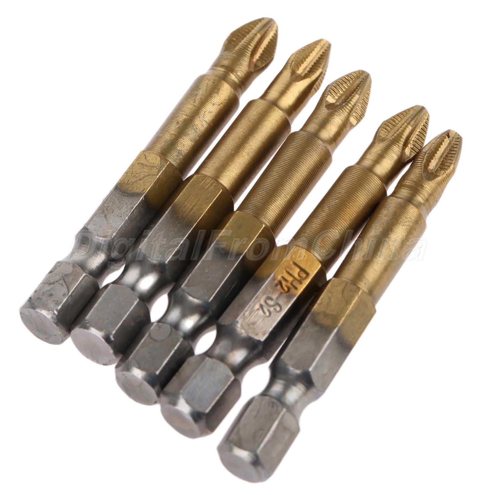 5pcs 50mm Long Phillips Head Cross Hex S2 Steel Screwdriver
