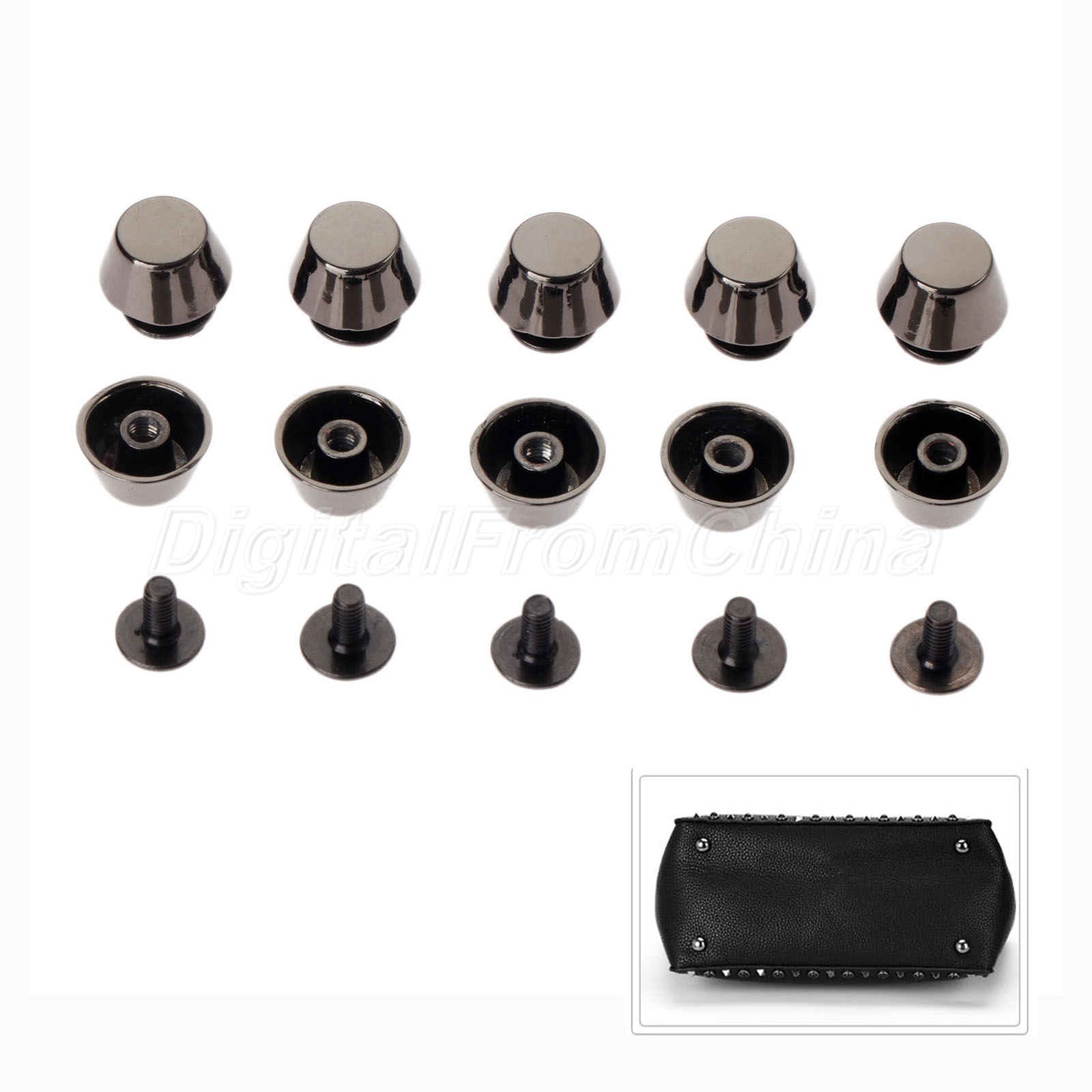 10Pcs 4Colors Bag Handbag Shoulder Bags Bottom Studs Rivets Screw Accessories - Picture 12 of 12