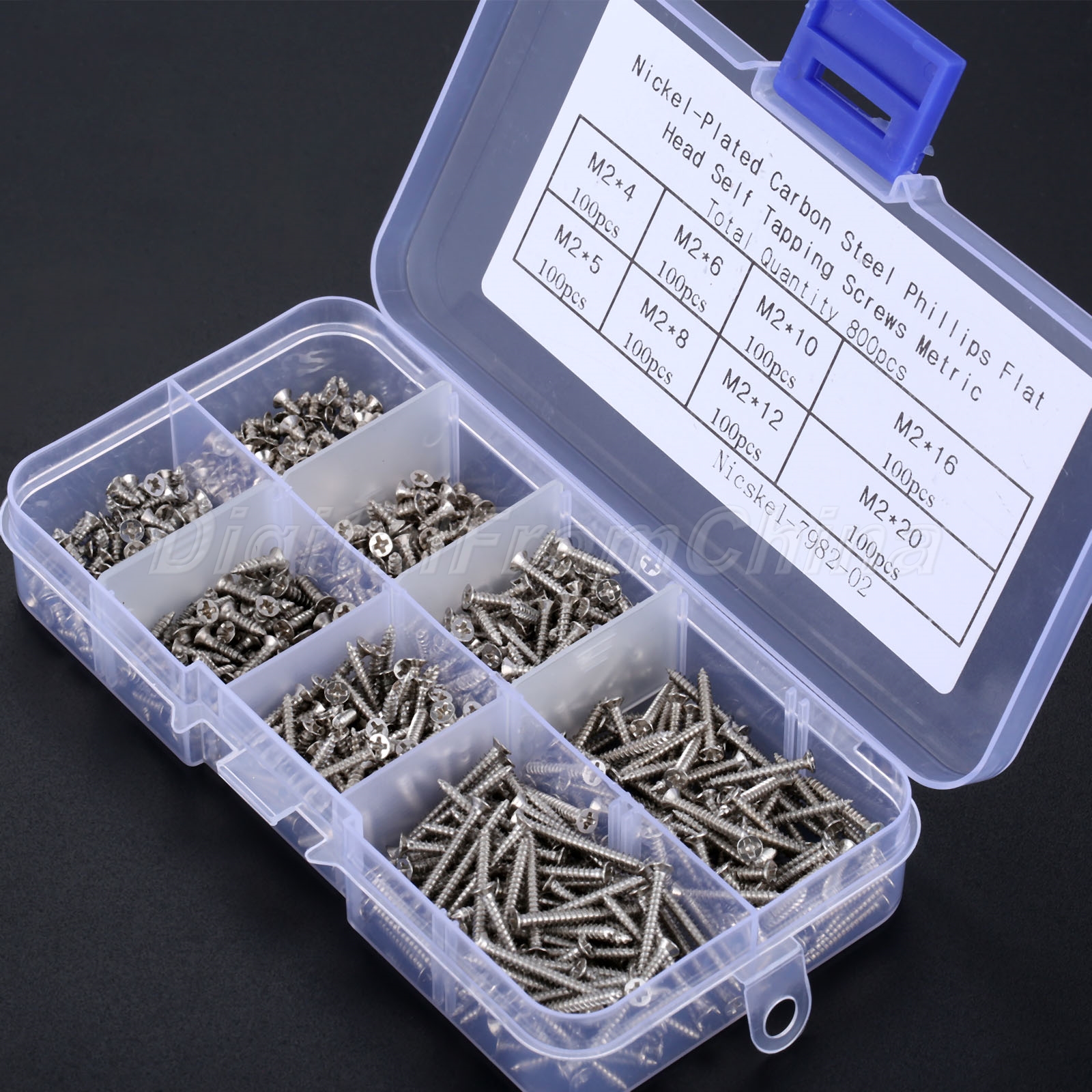 800PCS Nut Screws Electronics Assortment Mixed Set Self-tapping Metric Standard 