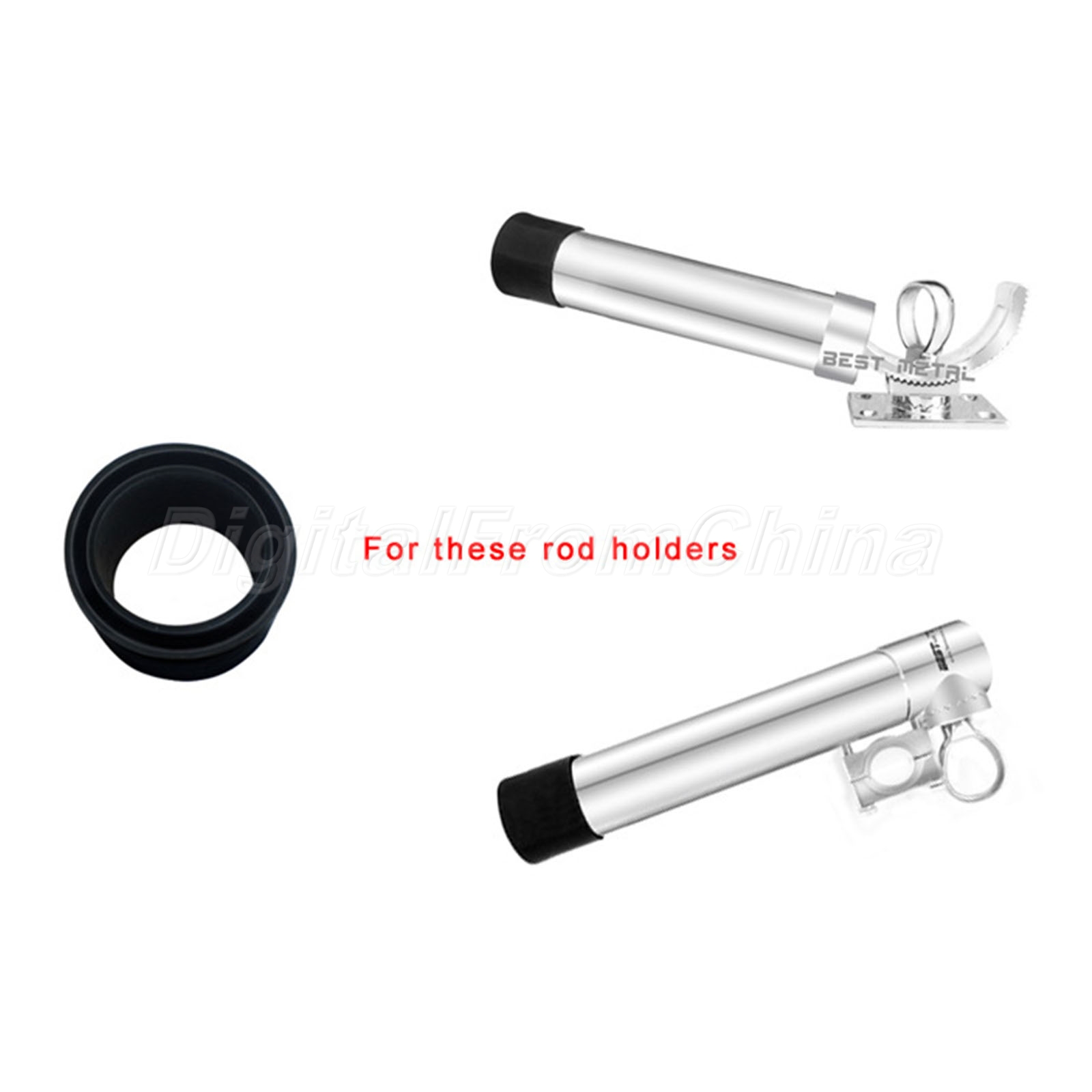 4x Marine Rod Holder Inserts 2" Boat Yacht Accessories Rubber Black