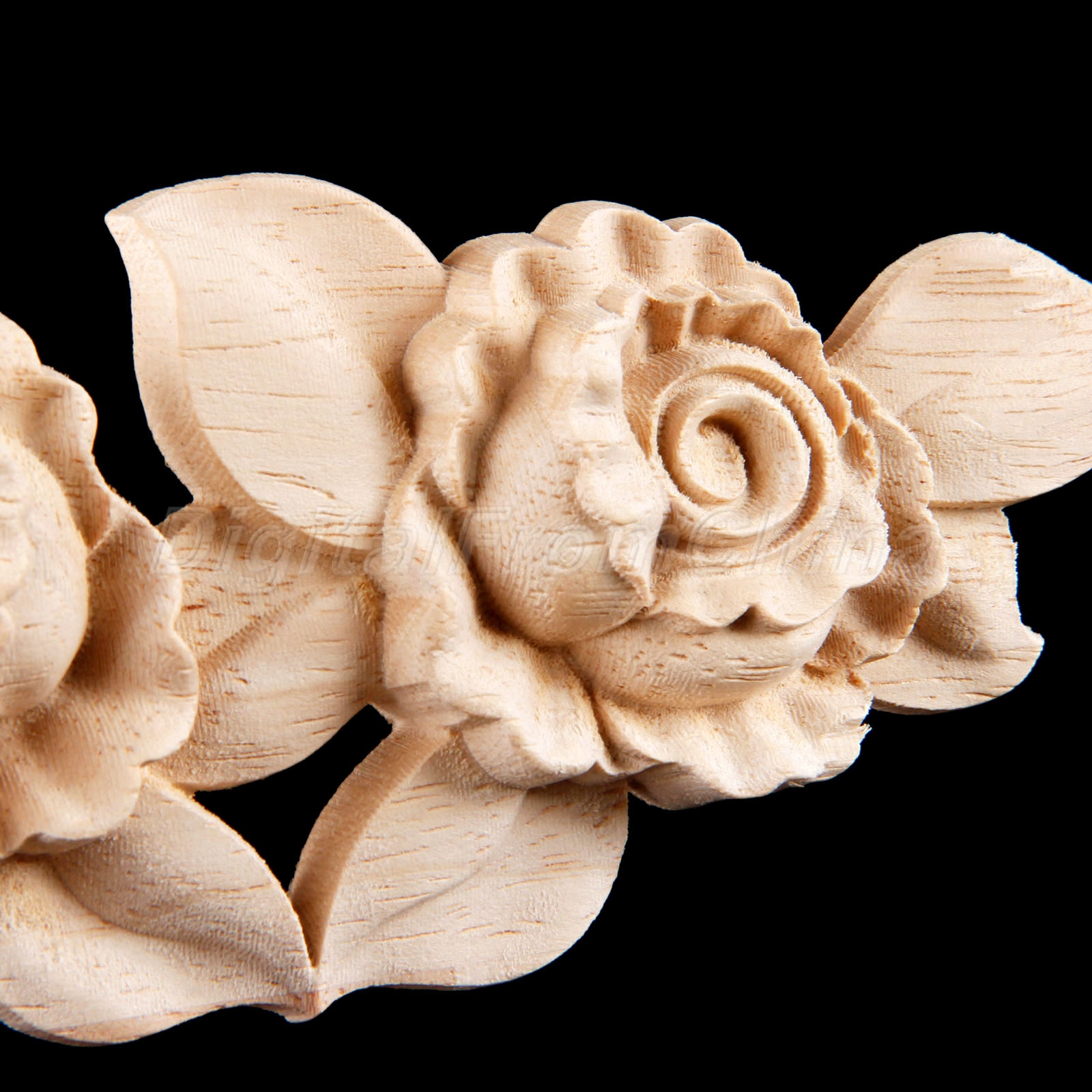 European Style Multi Type Wood Carved Corner Onlay Applique Decal Rose