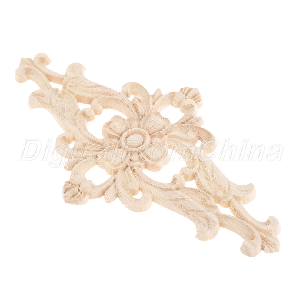 Calcomanía de madera tallada floral gabinete tallado en madera puerta de pared muebles aplique onlay - Imagen 10 de 12