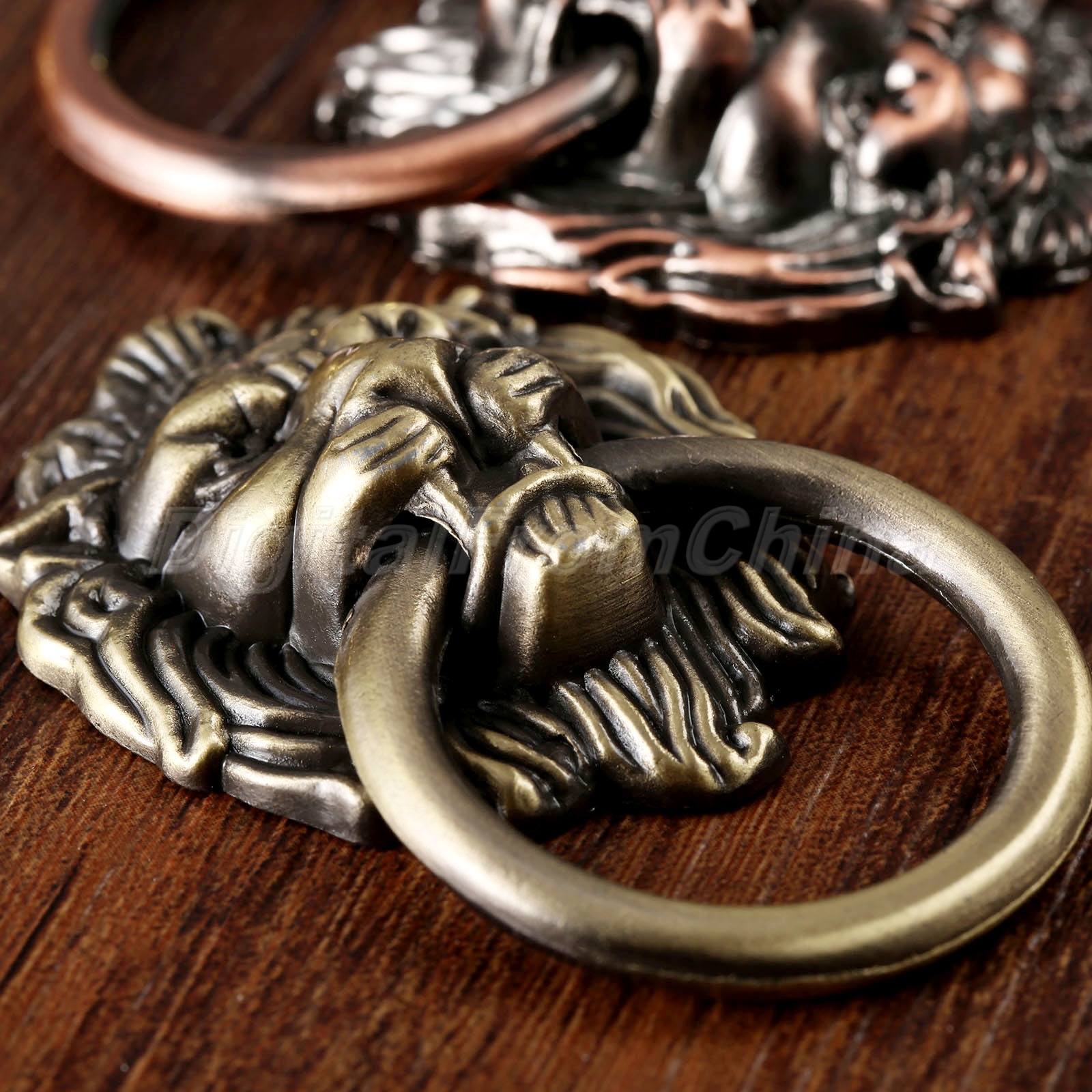 Europeo Antiguo Tiradores de Cabeza de León del gabinete cajón Perillas