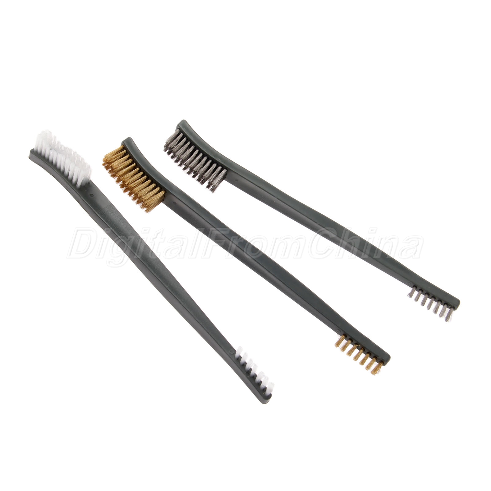 3 Pcs Gun Rifle Cleaning Tool Double Ended Brass Brush Wire Brush Nylon